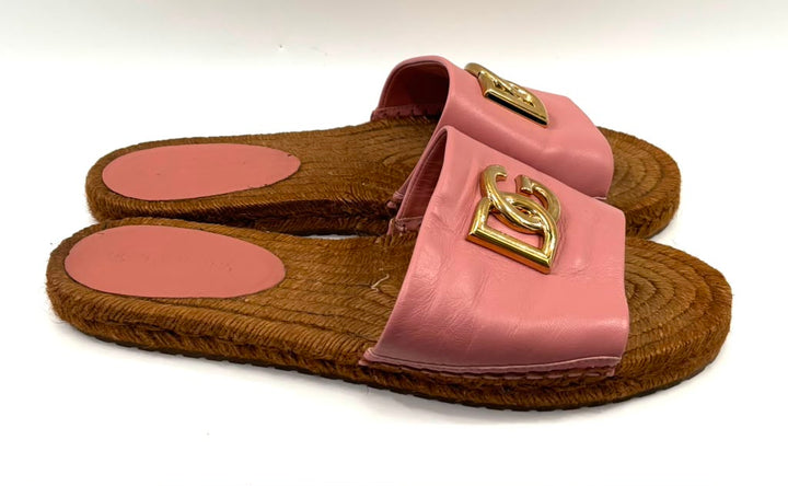 DOLCE &amp; GABBANA DG MEDALLION NAPPA LEATHER ESPADRILLES