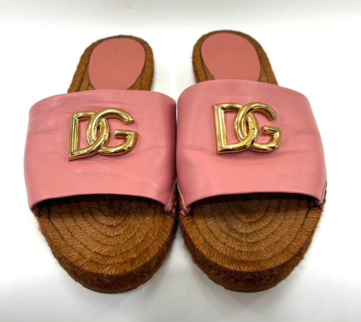 DOLCE &amp; GABBANA DG MEDALLION NAPPA LEATHER ESPADRILLES