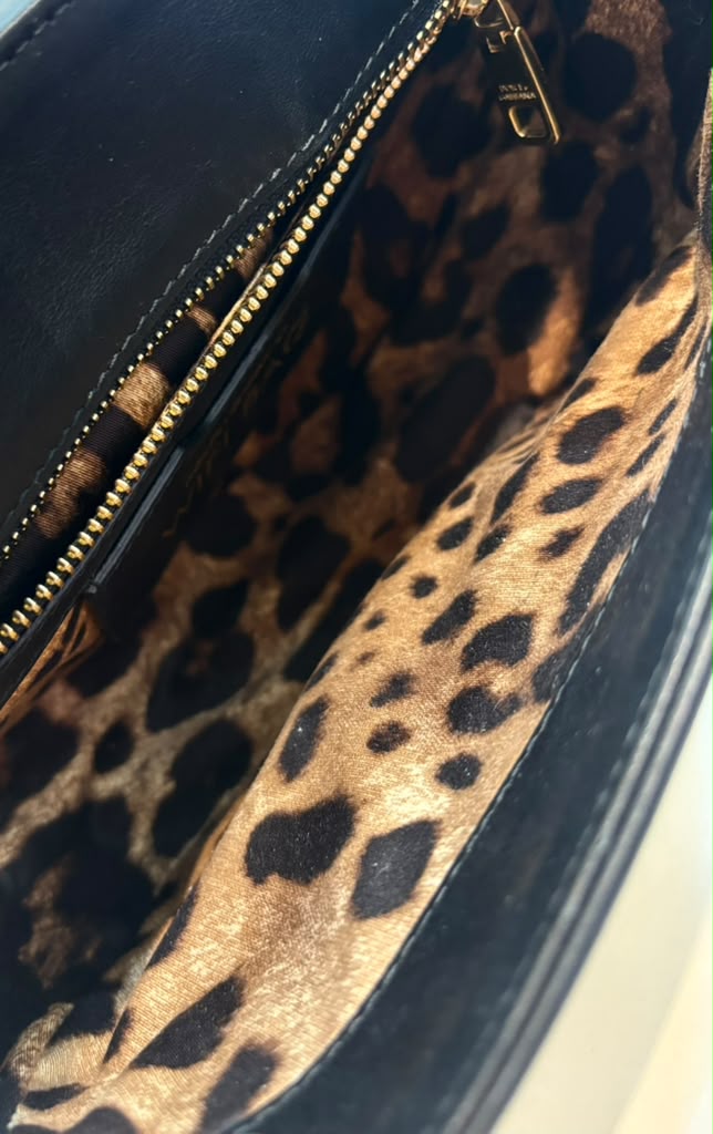 DOLCE &amp; GABBANA DG INITIALS PYTHON &amp; CALFSKIN LEATHER WIFI CROSSBODY BAG