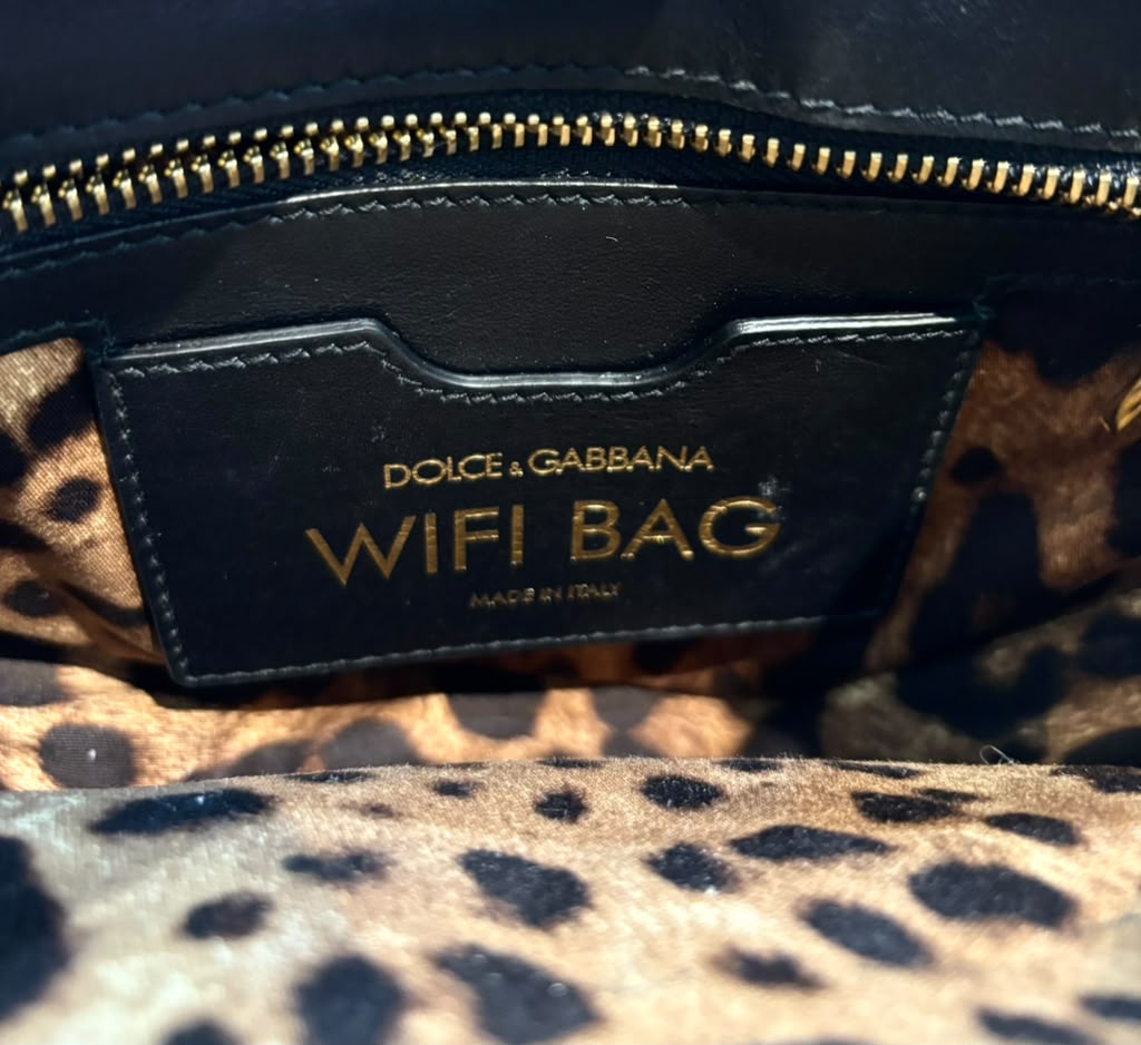 DOLCE &amp; GABBANA DG INITIALS PYTHON &amp; CALFSKIN LEATHER WIFI CROSSBODY BAG