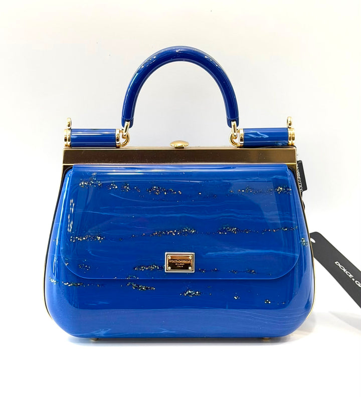 DOLCE &amp; GABBANA ACRYLIC GLASS SICILY BOX BAG