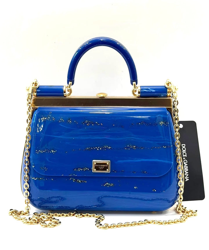 DOLCE &amp; GABBANA ACRYLIC GLASS SICILY BOX BAG