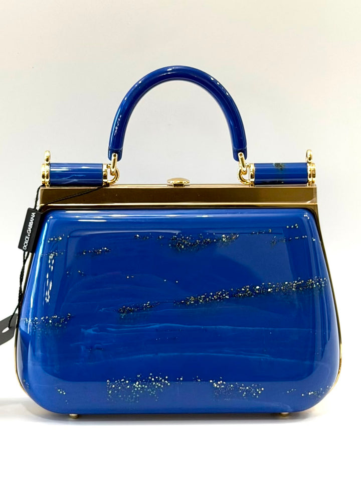 DOLCE &amp; GABBANA ACRYLIC GLASS SICILY BOX BAG