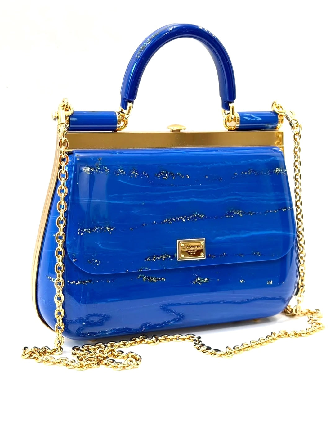 DOLCE &amp; GABBANA ACRYLIC GLASS SICILY BOX BAG