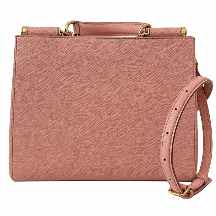 D &amp; G DAUPHINE SICILY MEDIUM SHOPPER CALFSKIN LEATHER TOTE BAG