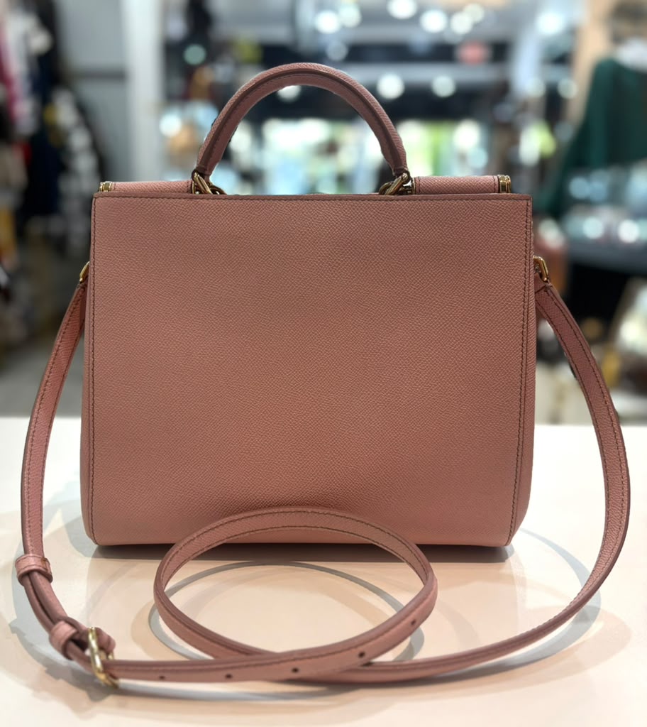 D &amp; G DAUPHINE SICILY MEDIUM SHOPPER CALFSKIN LEATHER TOTE BAG