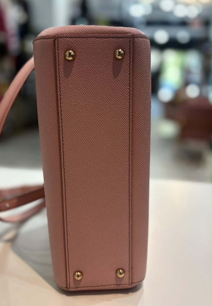 D &amp; G DAUPHINE SICILY MEDIUM SHOPPER CALFSKIN LEATHER TOTE BAG