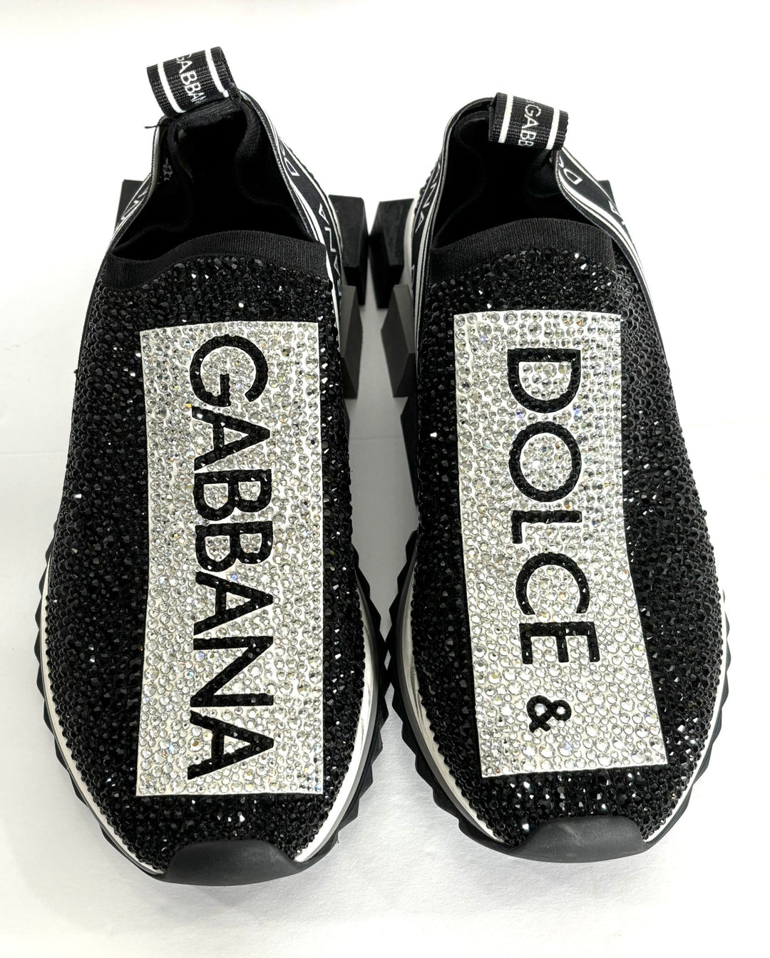 DOLCE &amp; GABBANA SORRENTO CRYSTAL SLIP ON SNEAKERS