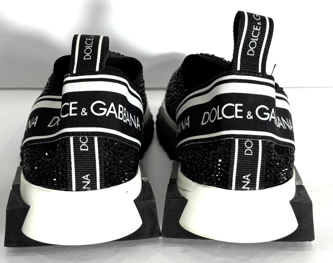 DOLCE &amp; GABBANA SORRENTO CRYSTAL SLIP ON SNEAKERS
