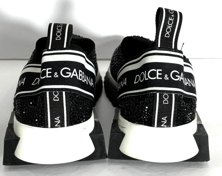 DOLCE &amp; GABBANA SORRENTO CRYSTAL SLIP ON SNEAKERS