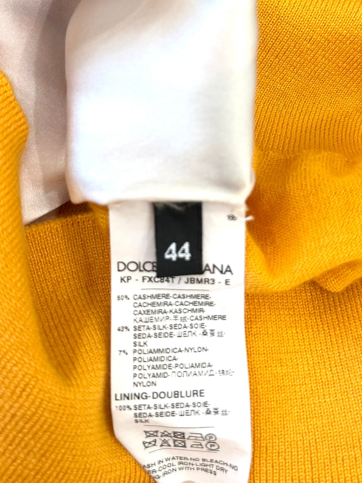 DOLCE &amp; GABBANA MULTICOLOR PATCHWORK SILK CASHMERE HENLEY SWEATER