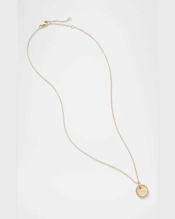 DY CABLE COLLECTION 18K GOLD S PENDANT WITH DIAMOND NECKLACE