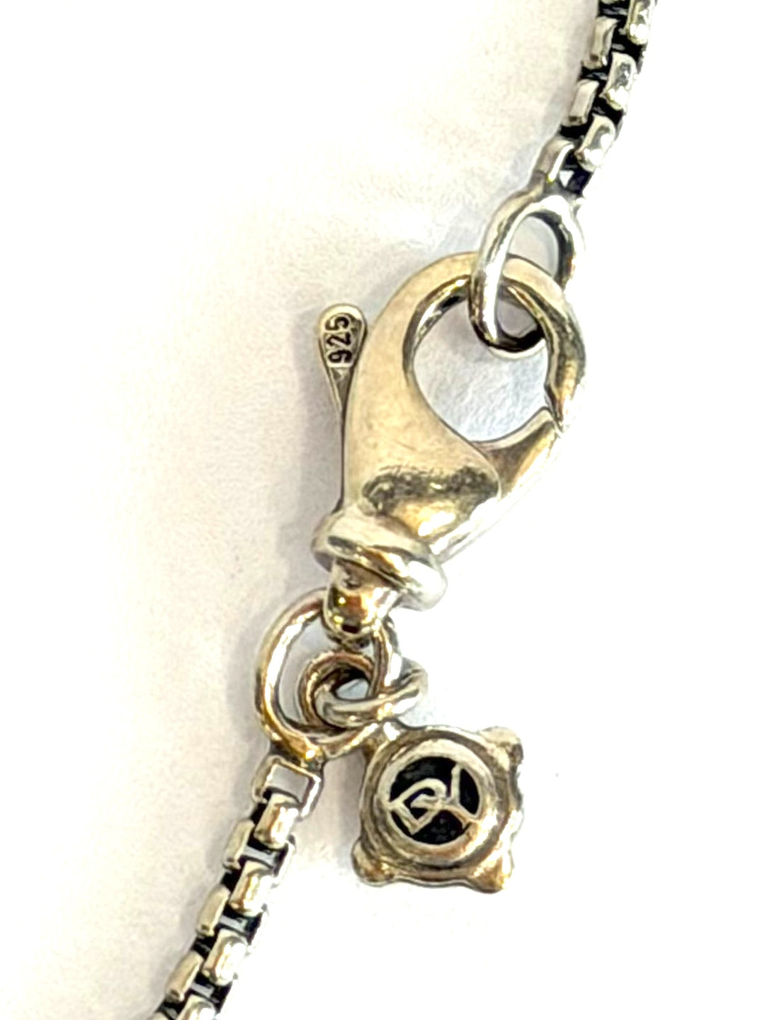 D.Y STERLING SILVER DIAMOND INITIAL M CHARM NECKLACE