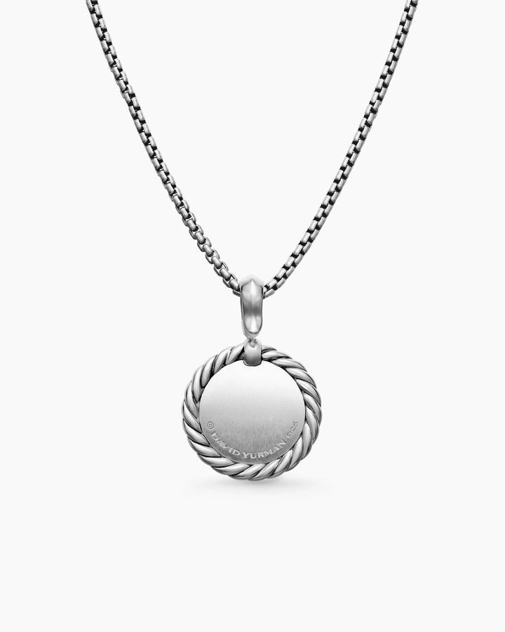 D.Y STERLING SILVER DIAMOND INITIAL M CHARM NECKLACE