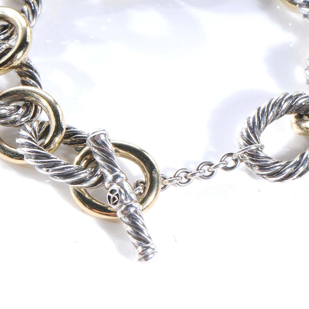 DY STERLING SILVER 18K GOLD MADISON® TOGGLE CHAIN BRACELET