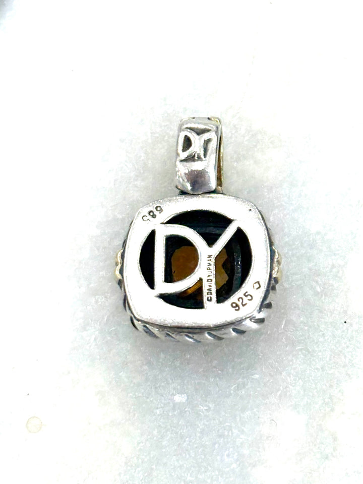 DY STERLING SILVER 14K YELLOW GOLD CITRINE ALBION ENHANCER PENDANT