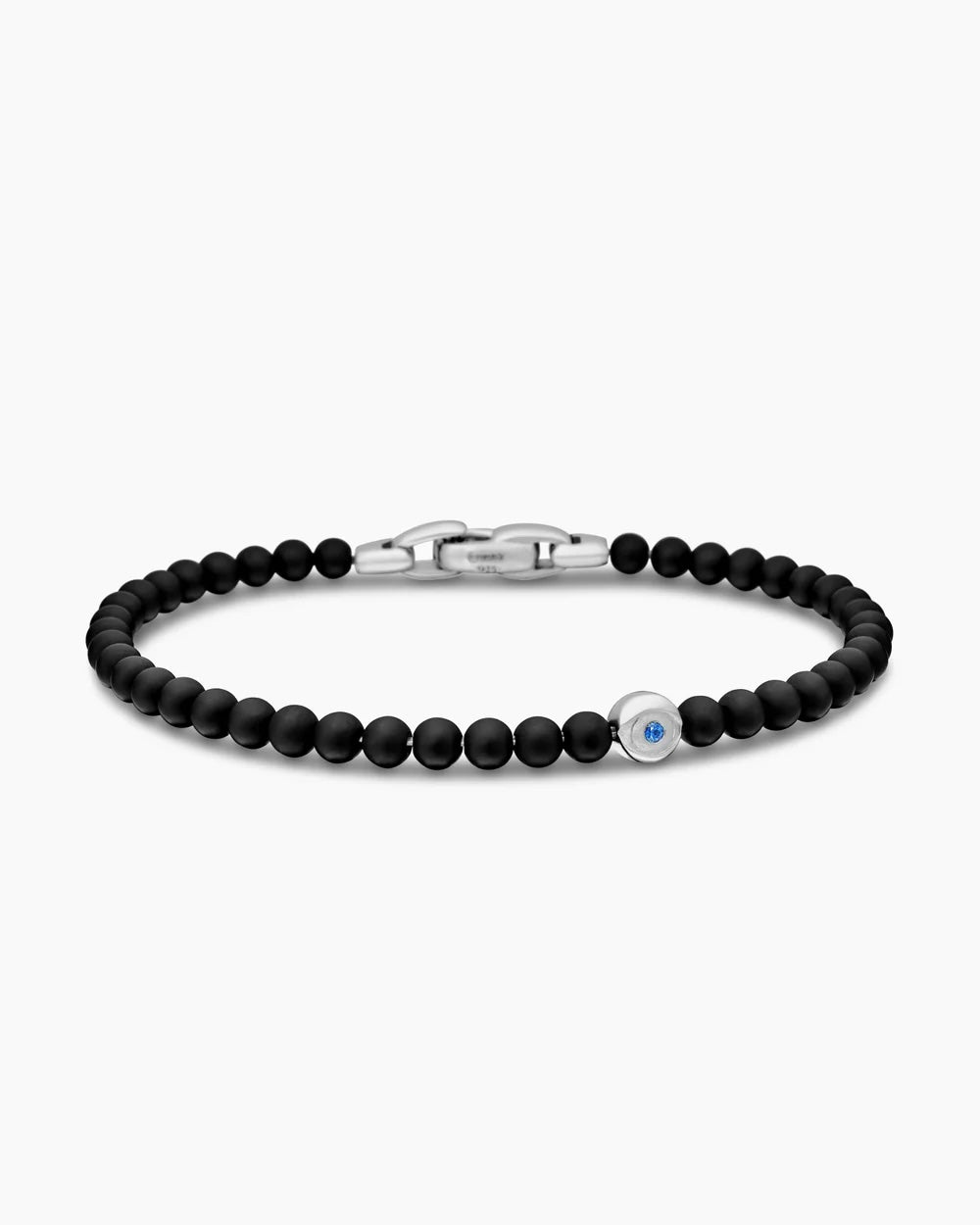 DAVID YURMAN SPIRITUAL ONYX &amp; SAPPHIRES BEADS EVIL EYE BRACELET