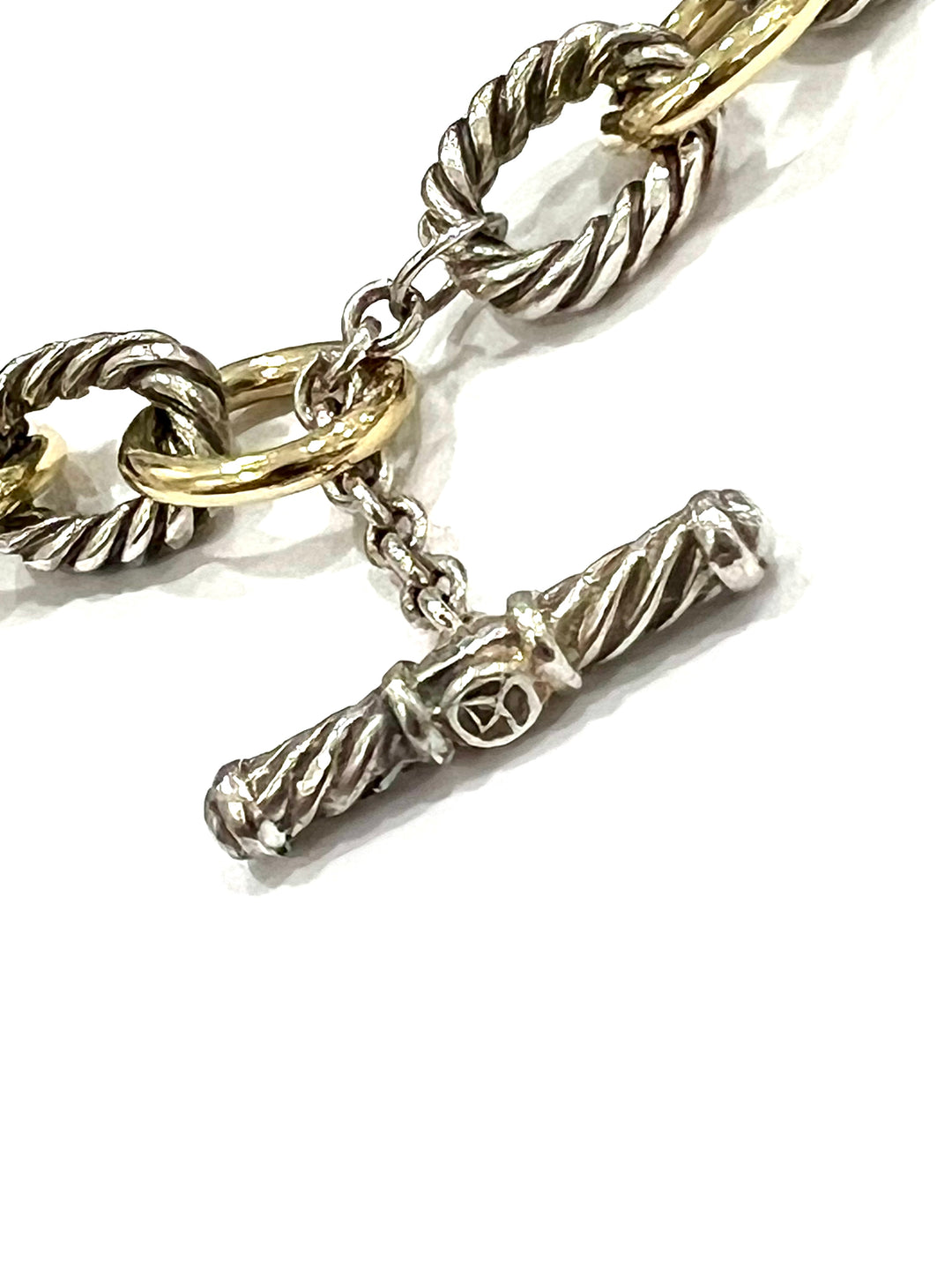 DY STERLING SILVER 18K GOLD MADISON® TOGGLE CHAIN BRACELET