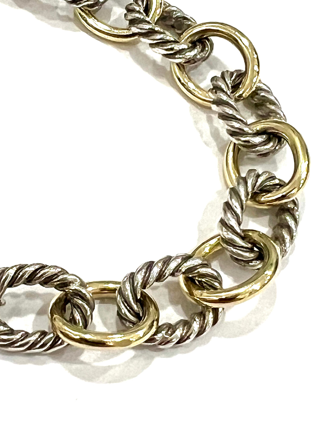 DY STERLING SILVER 18K GOLD MADISON® TOGGLE CHAIN BRACELET