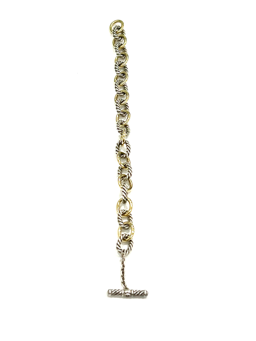 DY STERLING SILVER 18K GOLD MADISON® TOGGLE CHAIN BRACELET