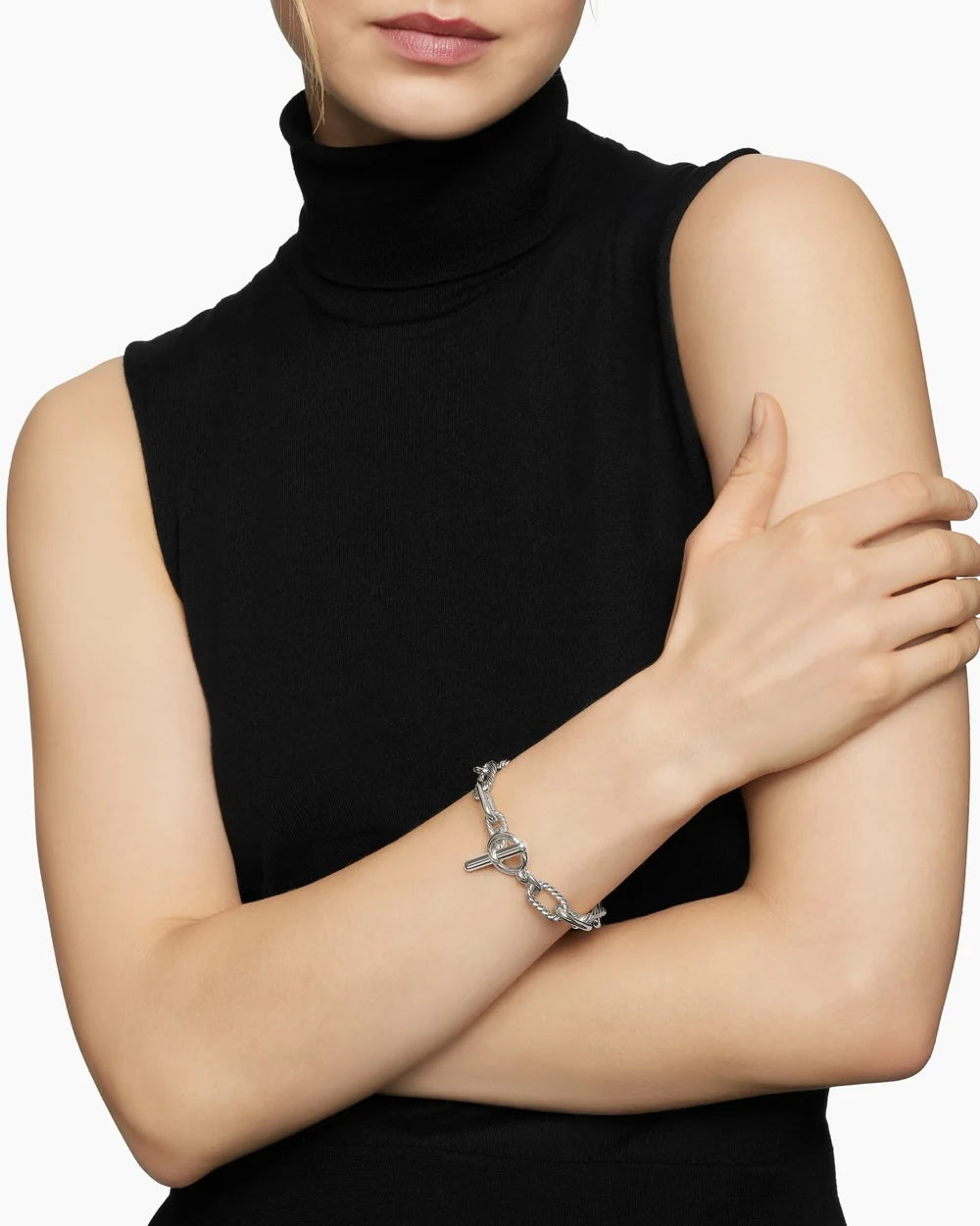 DY STERLING SILVER 18K GOLD MADISON® TOGGLE CHAIN BRACELET