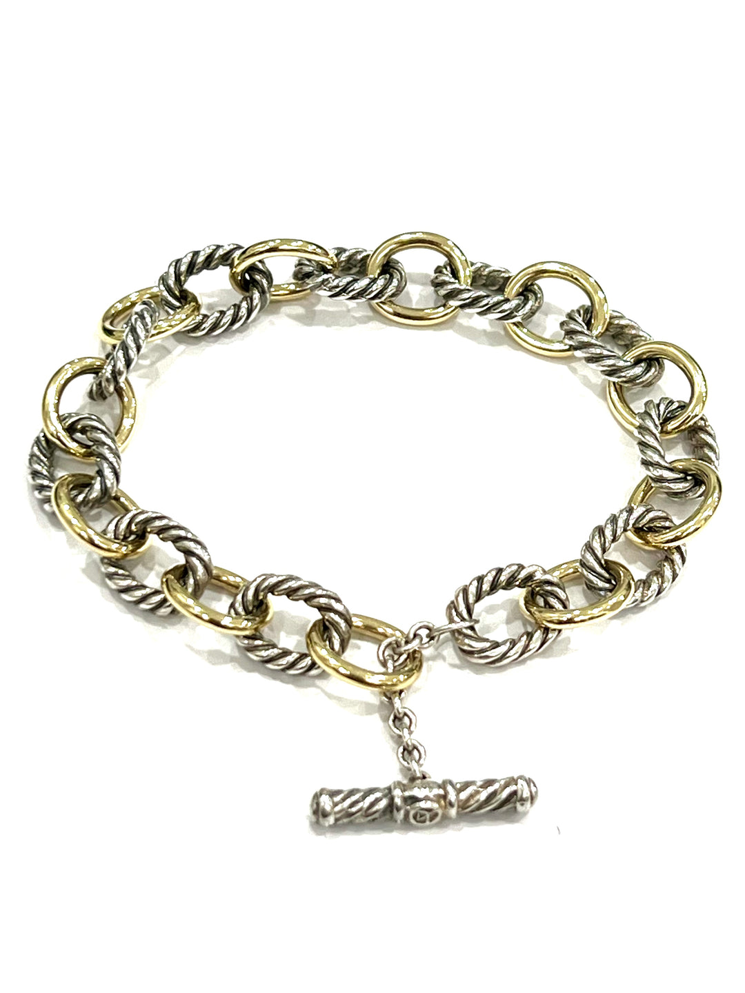 DY STERLING SILVER 18K GOLD MADISON® TOGGLE CHAIN BRACELET