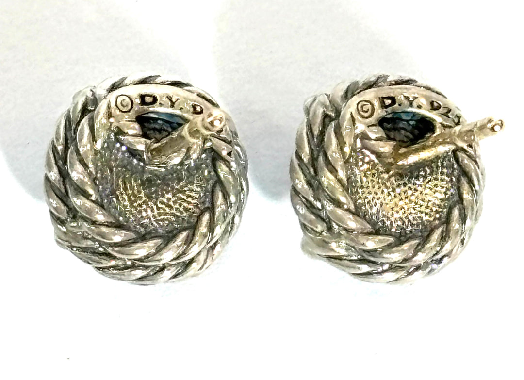 DY STERLING SILVER BLUE TOPAZ PETITE CHÂTELAINE® STUD EARRINGS