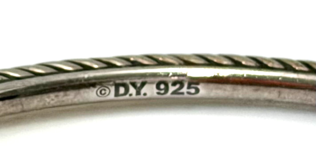 DY STERLING SILVER CONFETTI CONFETTI PAVÉ CABLE BANGLE BRACELET