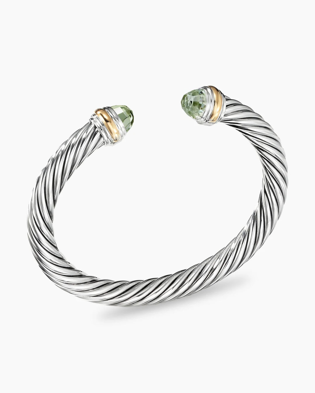 DAVID YURMAN CABLE COLLECTION® STERLING SILVER 14K GOLD PRASIOLITE BRACELET