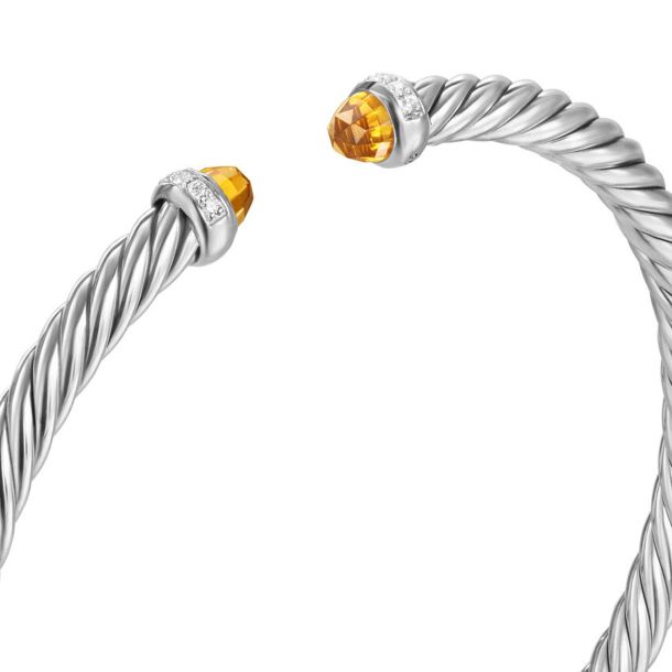DY Cablespira® FLEX STERLING SILVER CITRINE &amp; DIAMONDS BRACELET