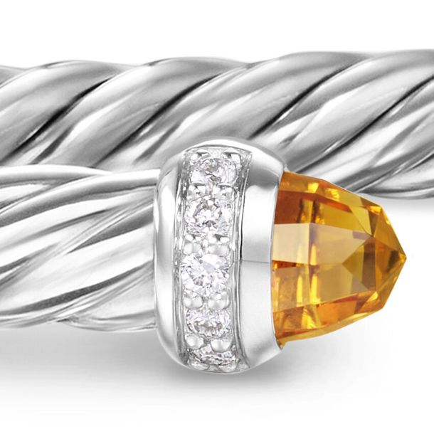 DY Cablespira® FLEX STERLING SILVER CITRINE &amp; DIAMONDS BRACELET