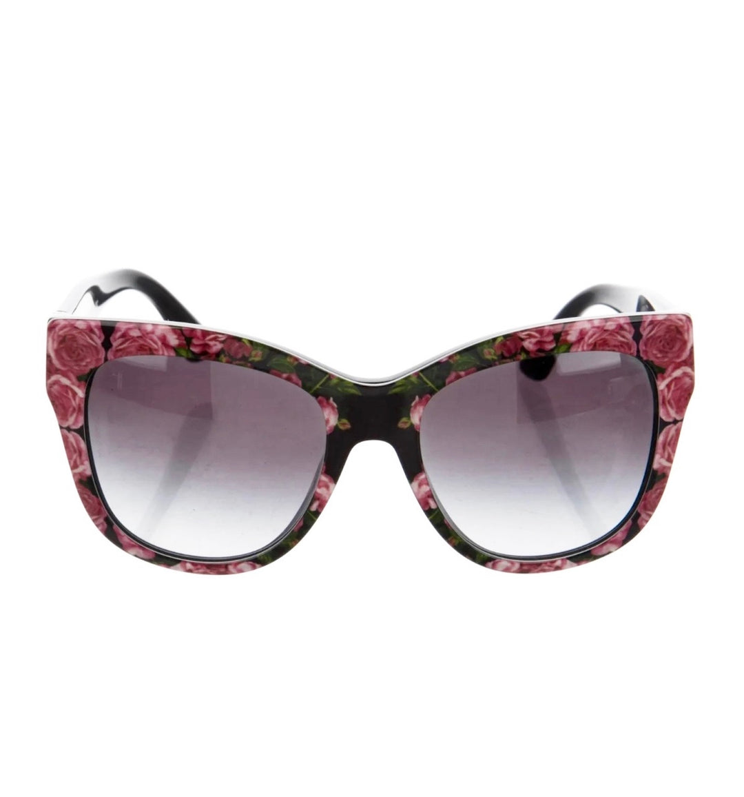 D &amp; G DG4237 ROSE PRINT CAT-EYE SUNGLASSES