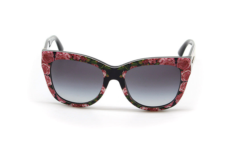 D &amp; G DG4237 ROSE PRINT CAT-EYE SUNGLASSES