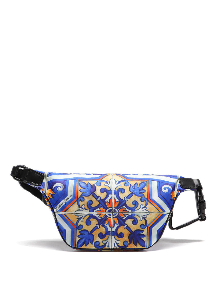 DOLCE &amp; GABBANA MAJOLICA PRINT NYLON WAIST &amp; CROSSBODY BAG