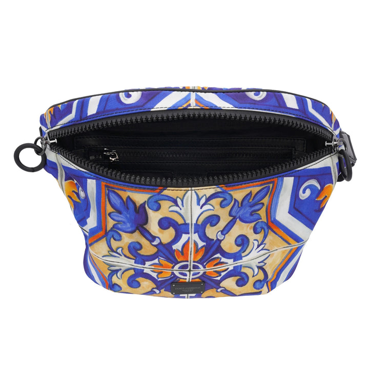 DOLCE &amp; GABBANA MAJOLICA PRINT NYLON WAIST &amp; CROSSBODY BAG