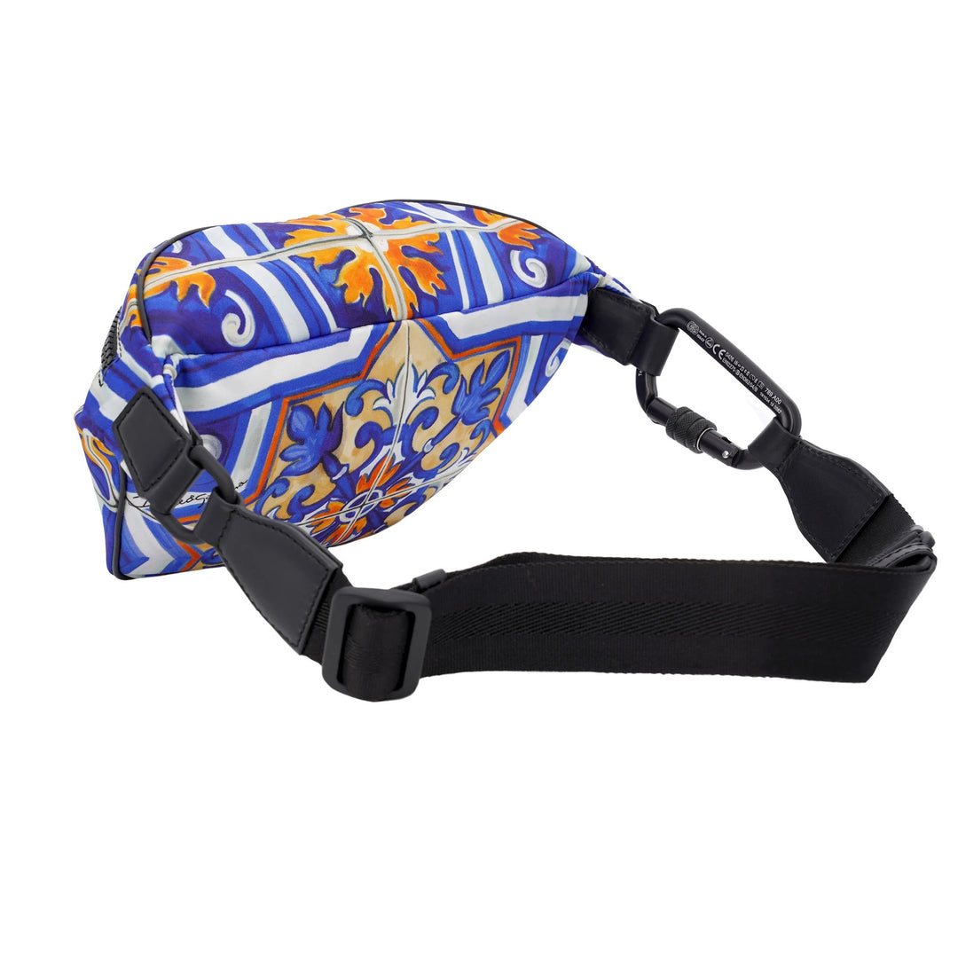 DOLCE &amp; GABBANA MAJOLICA PRINT NYLON WAIST &amp; CROSSBODY BAG