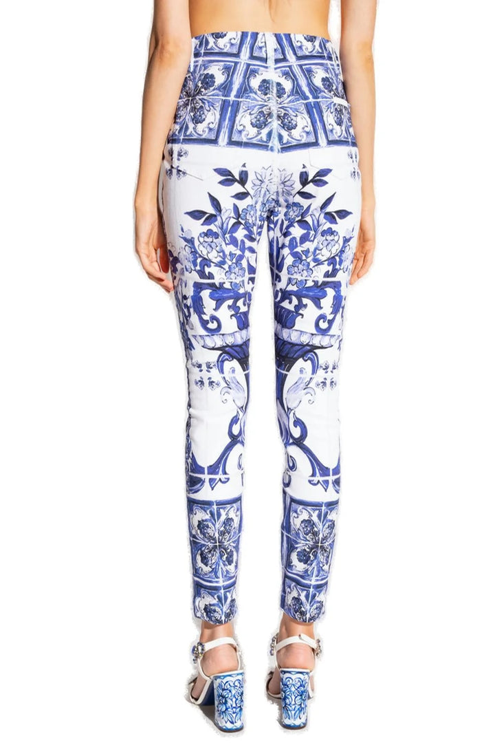 DOLCE &amp; GABBANA MAJOLICA PRINT GRACE JEANS