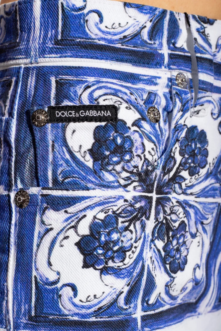DOLCE &amp; GABBANA MAJOLICA PRINT GRACE JEANS