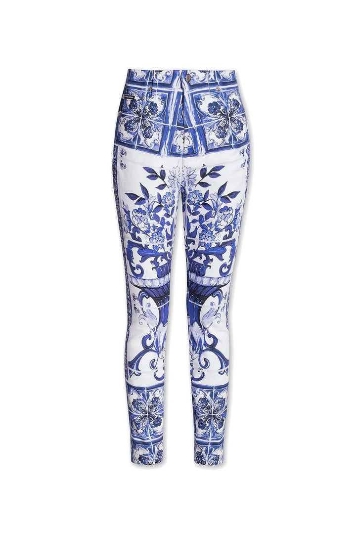 DOLCE &amp; GABBANA MAJOLICA PRINT GRACE JEANS