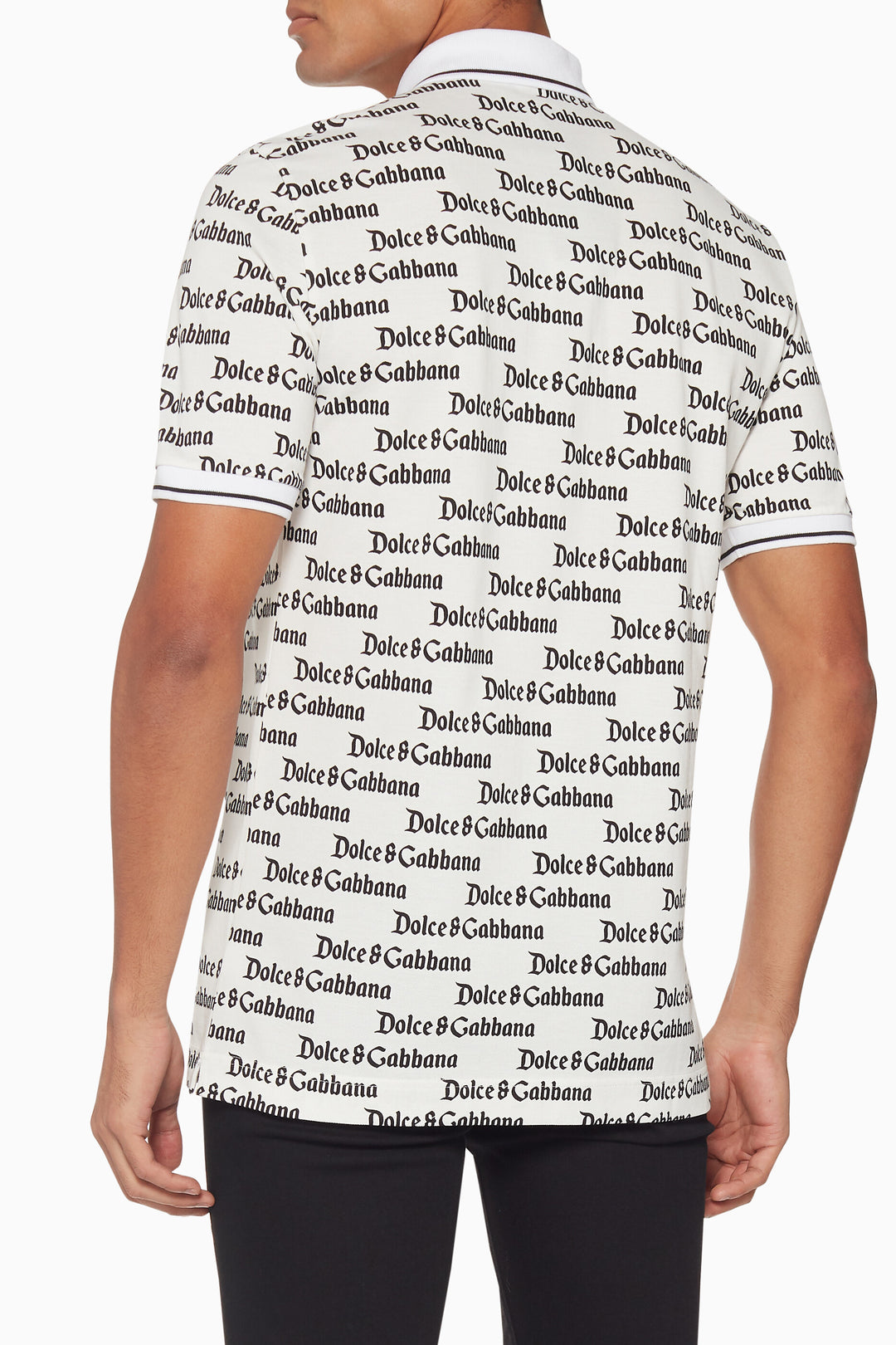 DOLCE &amp; GABBANA ALL OVER LOGO POLO SHIRT