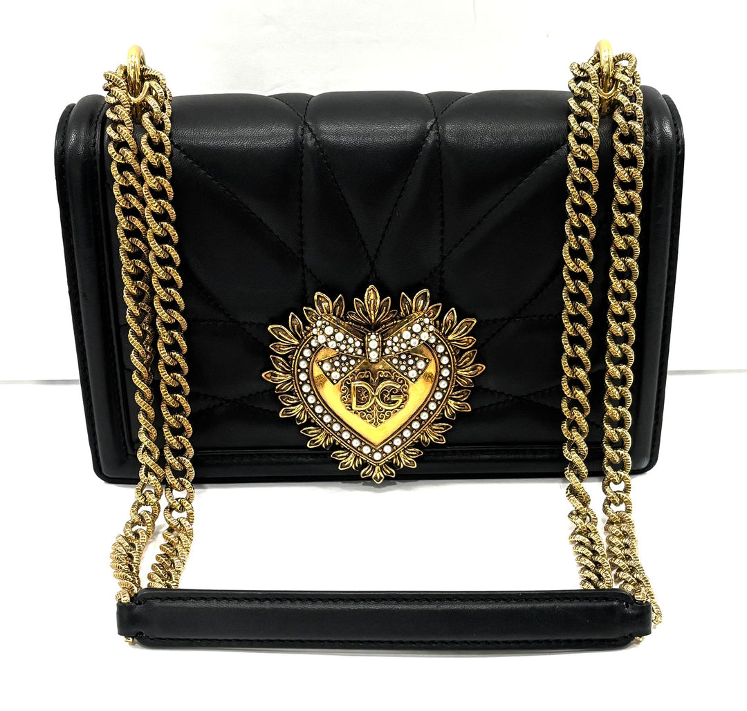 DOLCE &amp; GABBANA MEDIUM DEVOTION QUILTED NAPPA LEATHER BAG