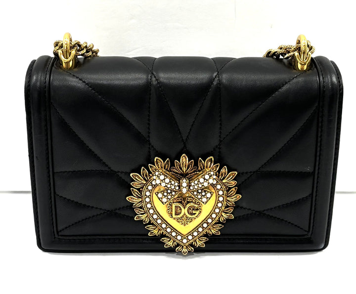 DOLCE &amp; GABBANA MEDIUM DEVOTION QUILTED NAPPA LEATHER BAG