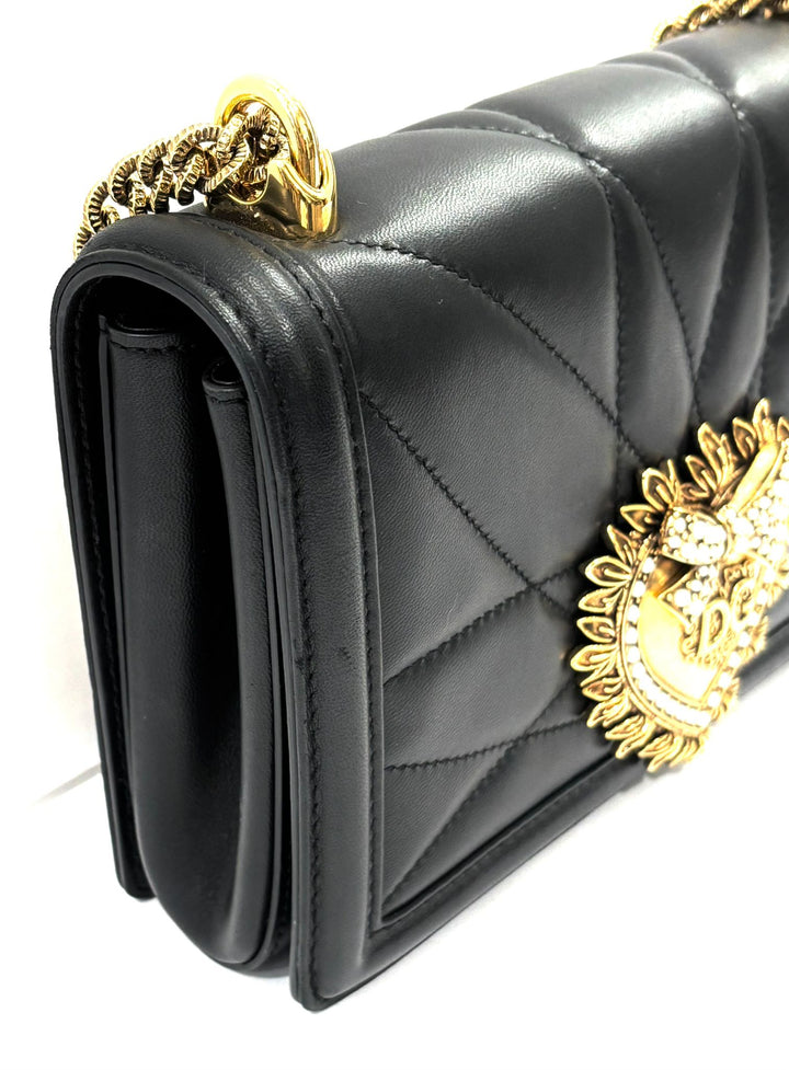 DOLCE &amp; GABBANA MEDIUM DEVOTION QUILTED NAPPA LEATHER BAG