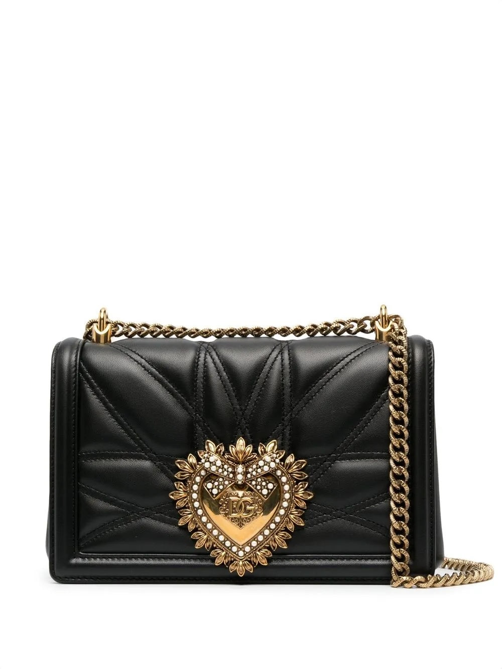 DOLCE &amp; GABBANA MEDIUM DEVOTION QUILTED NAPPA LEATHER BAG
