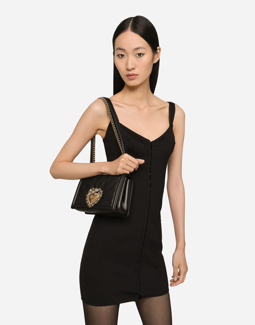 DOLCE &amp; GABBANA MEDIUM DEVOTION QUILTED NAPPA LEATHER BAG