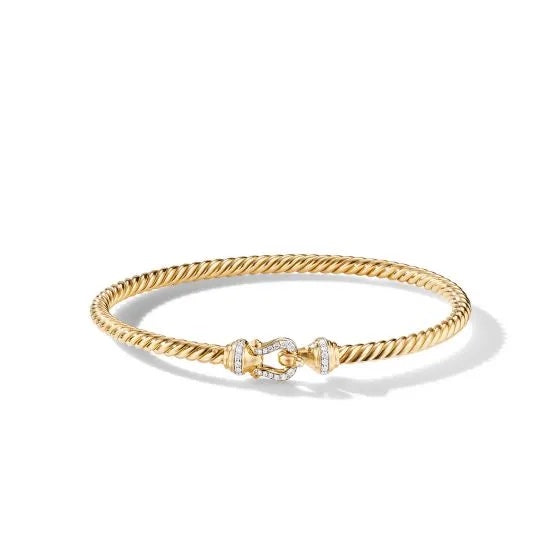 DAVID YURMAN BUCKLE CABLE COLLECTION 18K GOLD DIAMONDS BRACELET