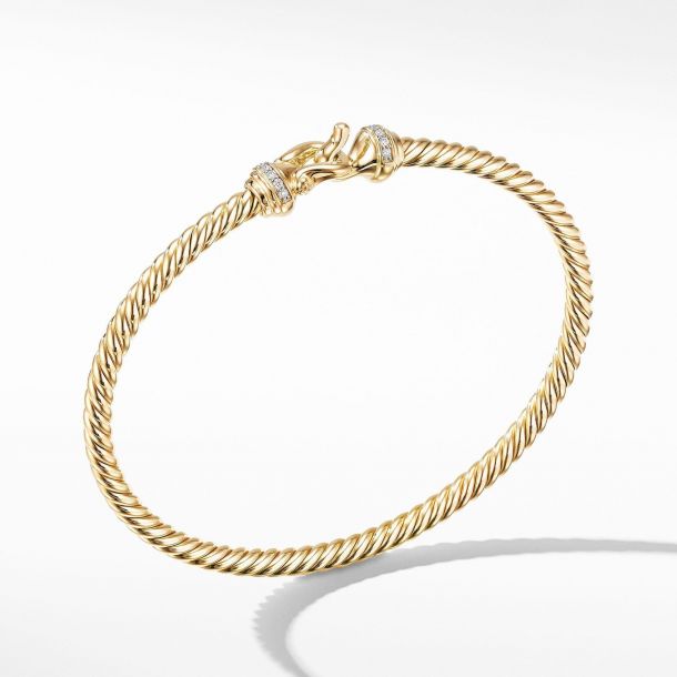 DAVID YURMAN BUCKLE CABLE COLLECTION 18K GOLD DIAMONDS BRACELET