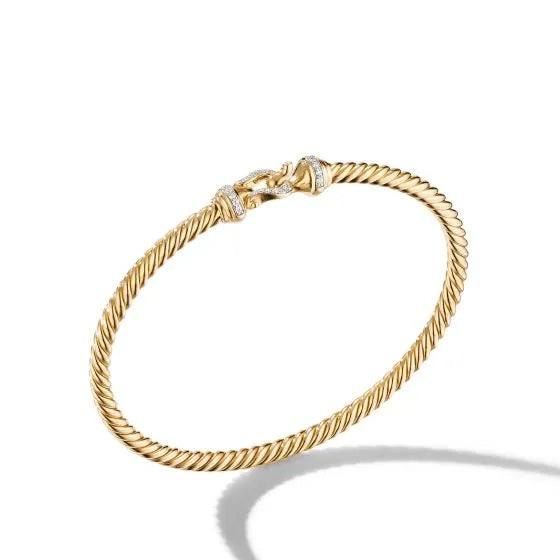 DAVID YURMAN BUCKLE CABLE COLLECTION 18K GOLD DIAMONDS BRACELET