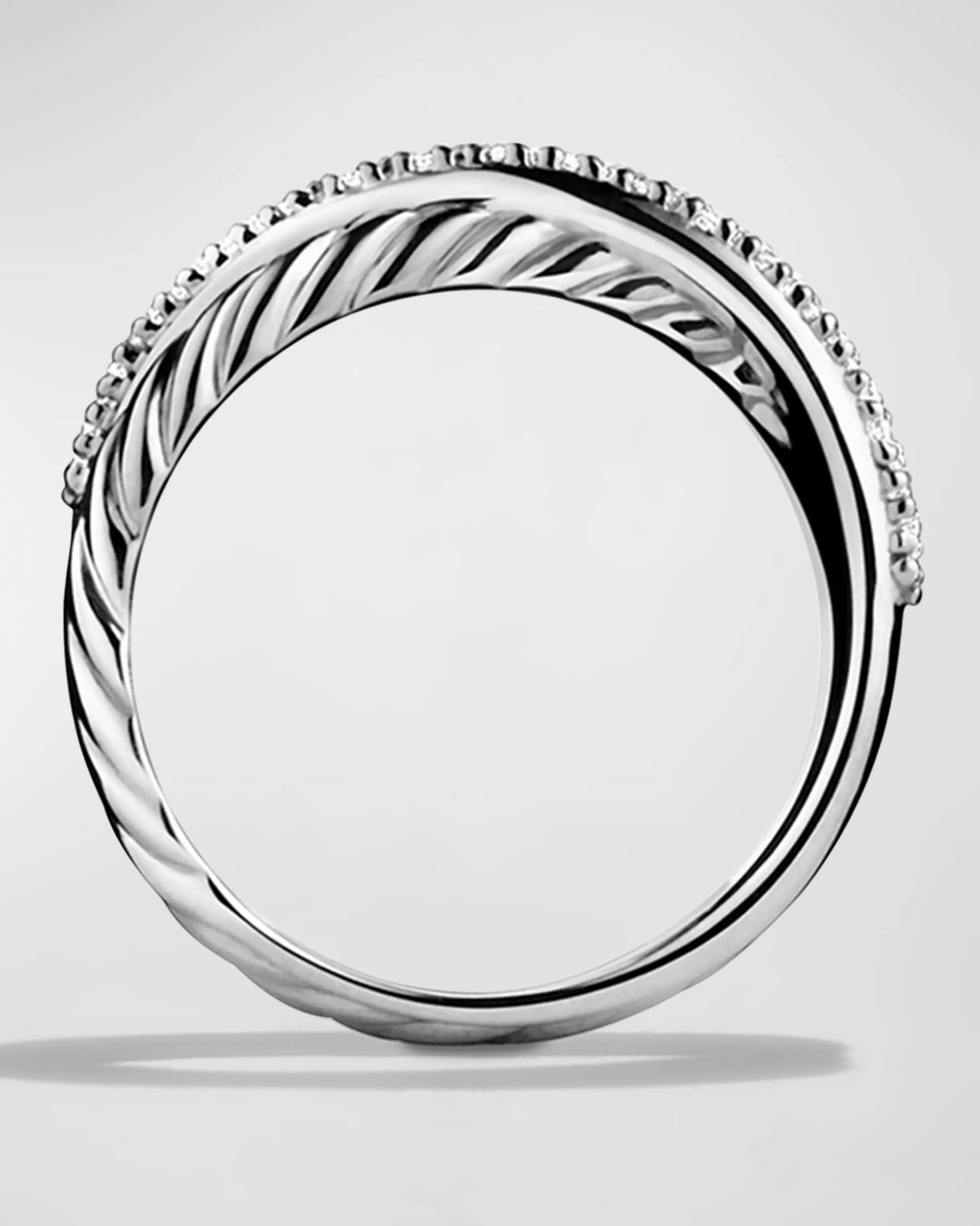 DAVID YURMAN STERLING SILVER &amp; DIAMONDS CROSSOVER RING