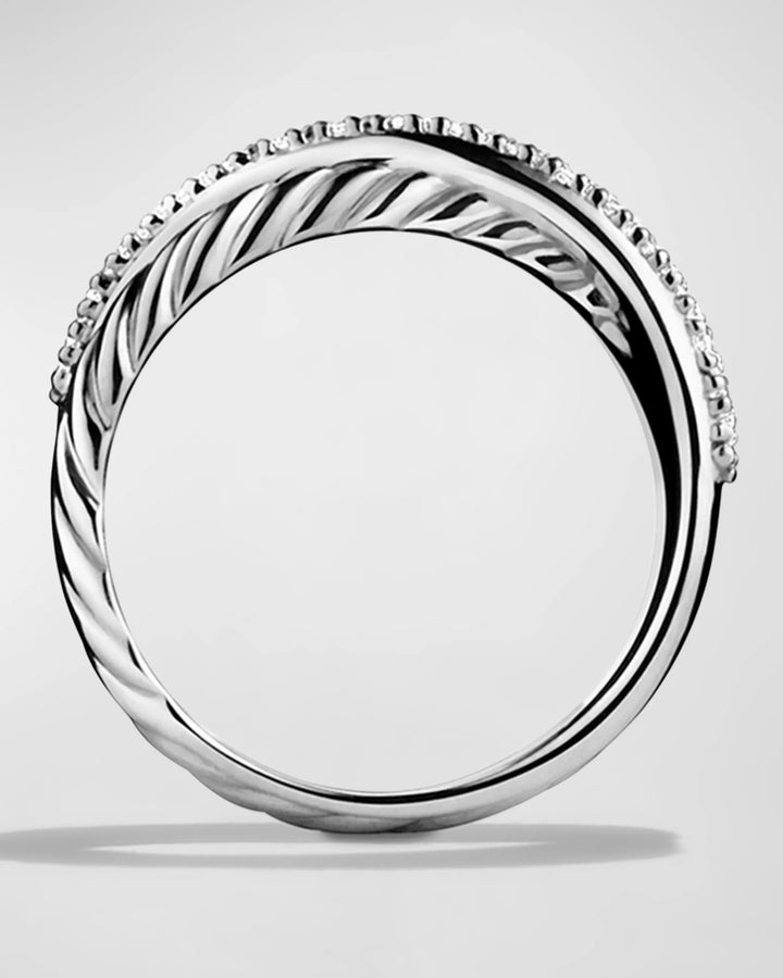 DAVID YURMAN STERLING SILVER &amp; DIAMONDS CROSSOVER RING